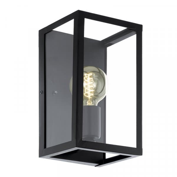 Eglo Бра CHARTERHOUSE, 1x60W (E27), L160, H280, сталь, черный/стекло, прозрачный 49394