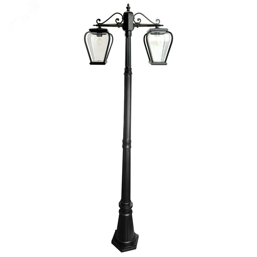 Светильник НТУ-2х60w столб Е27 IP44 черный PL748 51278 FERON